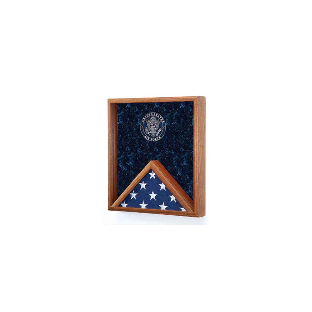 Flags Connections - Air Force Flag Display Case - USAF Flag Case - Oak or Walnut Material.
