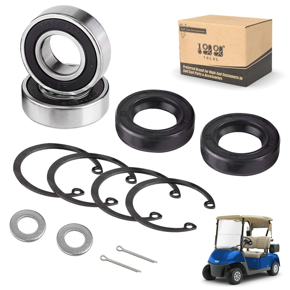 10L0L Golf Cart Rear Axle Bearing & Seal for EZGO TXT RXV Marathon Medalist Electric Models 1978 Up, Bearing Shaft Kit Replace OEM# 611931, 620343, 15112G1, 15114G1, 70181G01, 230-889, 82705-78