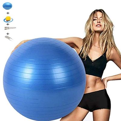 GSPYJQ Exercise Gym Ball 100cm Anti Burst for Stability Yoga Ball 2kg Heavy Duty Fitness Yoga Childbirth Assisted Ball Suitable for Home Gym Office Chair (Blue)