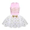 JanJean Toddler Baby Girls First Birthday Outfit Cake Smash Outfit Racer-Back Shirt with Polka Dots Princess Tutu Skirt Set (Pink, 18-24 Months) view 1