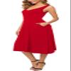 Urban CoCo Women's Summer Casual Sleeveless Flared Midi Dress Swing T-Shirt Dresses with Pockets (L, Red) view 4
