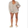 The Drop Women's Adrienne Pull-On Sweater Knit Short, Heather Mushroom, L view 3