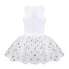 JanJean Toddler Baby Girls First Birthday Outfit Cake Smash Outfit Racer-Back Shirt with Polka Dots Princess Tutu Skirt Set (White, 18-24 Months) view 2