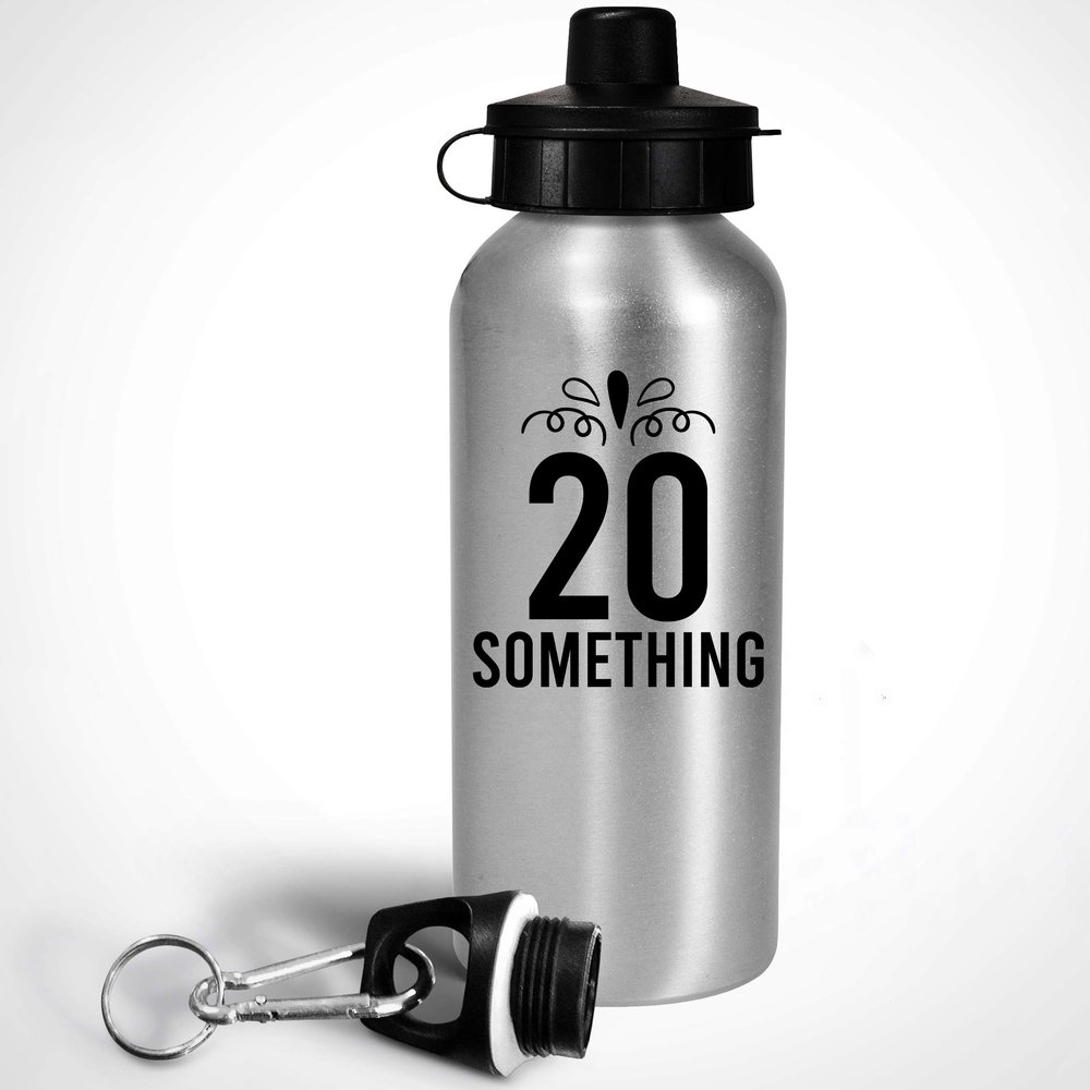 20 Something Reusable Water Bottle 20oz Aluminum - Birthday Gifts for 21 22 23 24 25 26 27 28 29 Year Old Man Woman - Twenties 20s Happy Birth Day Girl Boy Celebrant Age Bday Celebration