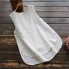 ZBYY Women's Sleeveless Linen Tank Top Casual Blouse Tunic Solid Color Round Neck Soft Plus Size Shirts Blouses view 2