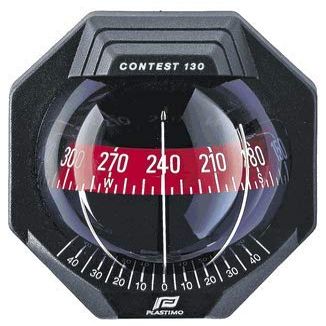Nautos 17293 - Contest 130 Compass - Bracket Mount - Black Compass with RED Card - PLASTIMO
