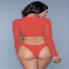 Be Wicked 1980 Cardi 2 Piece Suit, Red, X-Small view 2