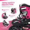Chicago Skates Girls Adjustable Inline Skates - Large Sizes 5-9 - Pink view 4