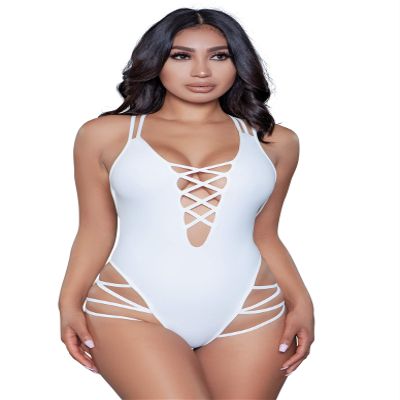 Be Wicked 1977 Amaya Swimsuit, White, Medium