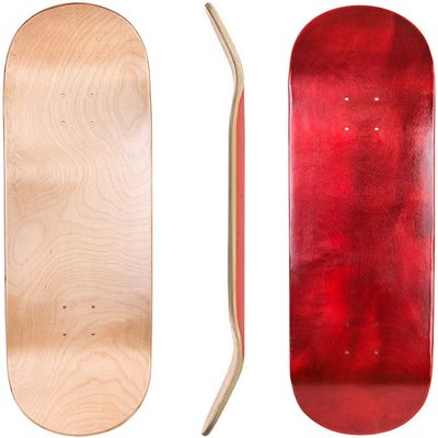 Cal 7 Blank Maple Skateboard Deck | 7.75, 8.0, 8.25 and 8.5 Inch | (Red/Natural, 7.75 inch)