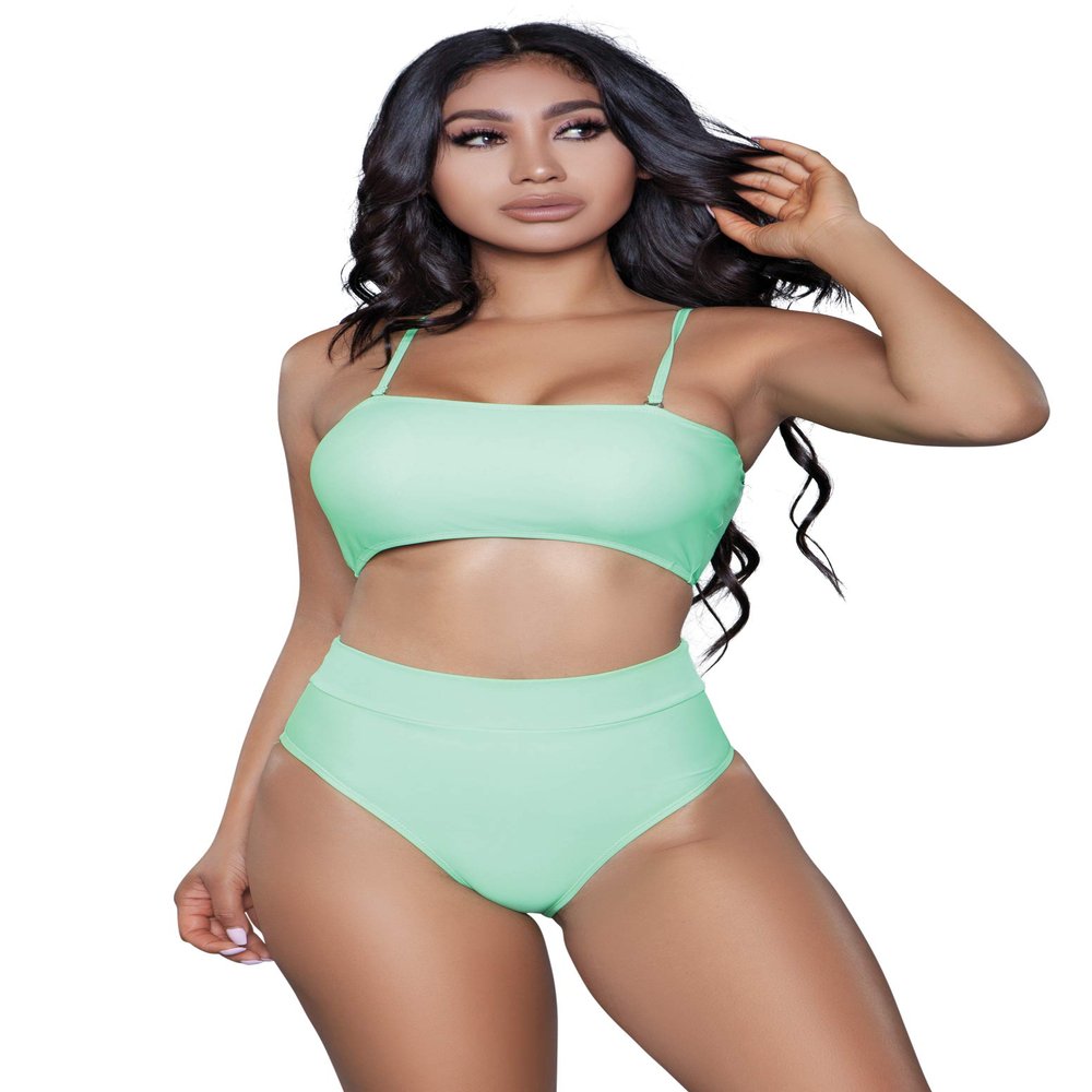 Be Wicked 1986 Chanity Swimsuit, Neon Green, Large