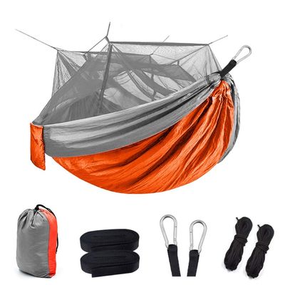 BSD Hammocks Camping Hammock for Outdoors, Backpacking & Camping Gear,Portable Hammock, Personal Hammock for Travel, Outdoors Tree & Hiking Gear Hammock That Holds 440lbs. (Orange and Grey)