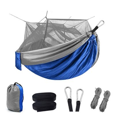 BSD Hammocks Camping Hammock for Outdoors, Backpacking & Camping Gear,Portable Hammock, Personal Hammock for Travel, Outdoors Tree & Hiking Gear Hammock That Holds 440lbs. (Blue and Grey)