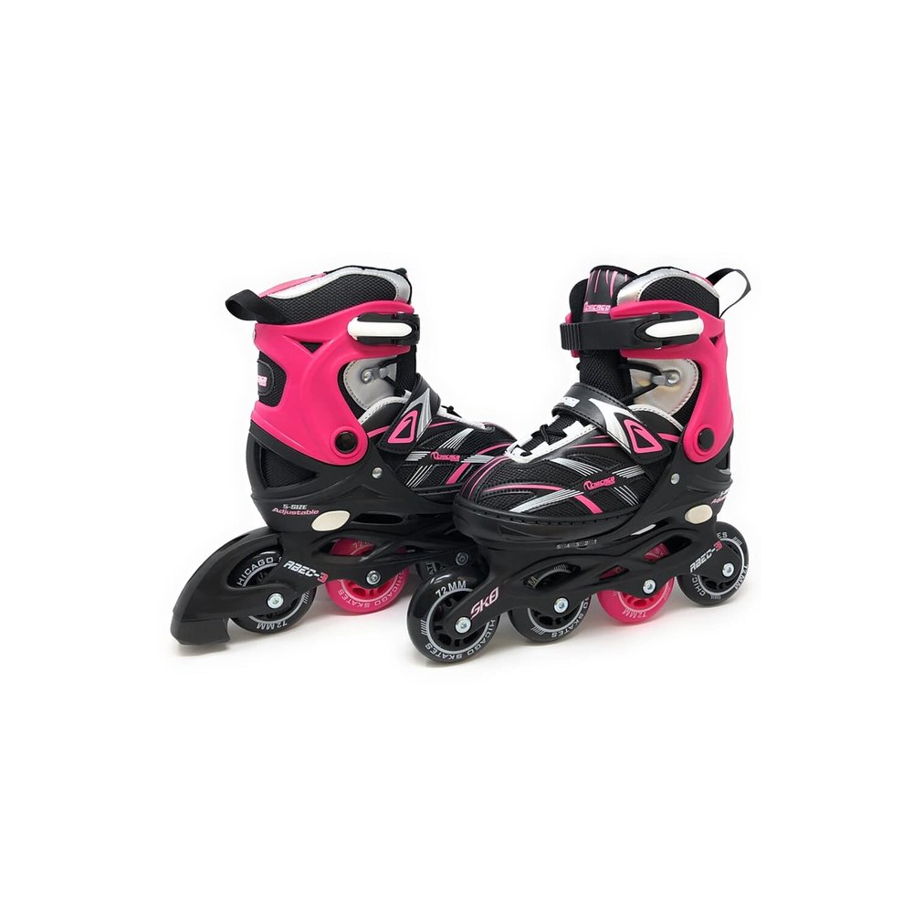 CHICAGO Skates Girls Adjustable Inline Skates - Medium Sizes J13-4 - Pink