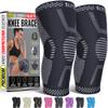 Knee Brace for Meniscus Tear 2 Pack, Knee Compression Sleeve for Men and Women, Knee Support for Arthritis, Swelling, Inflammation, ACL, Pain Relief, Running, Workout, Sports and Recovery Jet Black M view 1