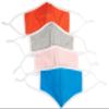 Quality Durables Unisex-Adult's 4-Pack Washable Reusable Face Mask with Elastic Ear Loop, Orange/Pink/Heather Grey/Blue, Small/Medium view 1