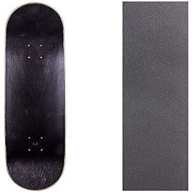 Cal 7 Blank Skateboard Deck with Grip Tape | 7.75, 8.0, 8.25 and 8.5 Inch | Maple Board for Skating (Black/Natural, 7.75 inch)