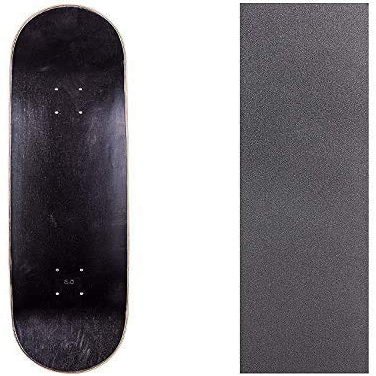 Cal 7 Blank Skateboard Deck with Grip Tape | 7.75, 8.0, 8.25 and 8.5 Inch | Maple Board for Skating (Black/Natural, 7.75 inch)