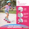 Chicago Fashion Light Up Quad Roller Skates for Girls  Durable Top Performance Indoor/Outdoor Use, Sparkle Silver & Teal High-Top Boot Safety, 54mm Urethane Wheels, Adjustable Chassis & Trucks view 4