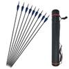 12 Pcs 30 Inch Archery Carbon Arrows 500 Spine Hunting Practice Target Carbon Arrows Shaft with 100 Grain Replaceable Tips for Archery Compound & Recurve & Traditional Bow (Arrow and Quiver) view 1