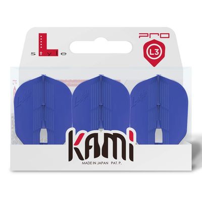 LSTYLE Dart Flights - L3 PRO KAMI Shape - Blue | Set of 3 | for Soft & Steel Tip Darts
