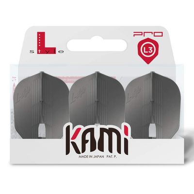 LSTYLE Dart Flights - L3 PRO KAMI Shape - Gun Metallic | Set of 3 | for Soft & Steel Tip Darts