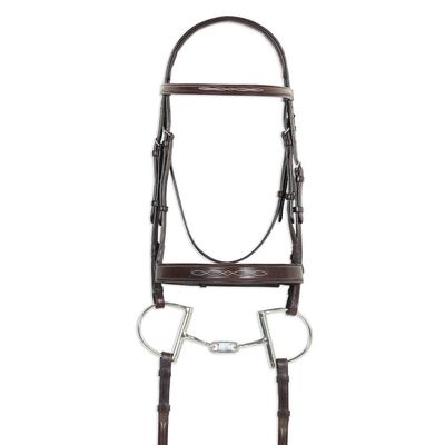 Ovation Comfort Crown Fancy Wide Bridle Brown Horse