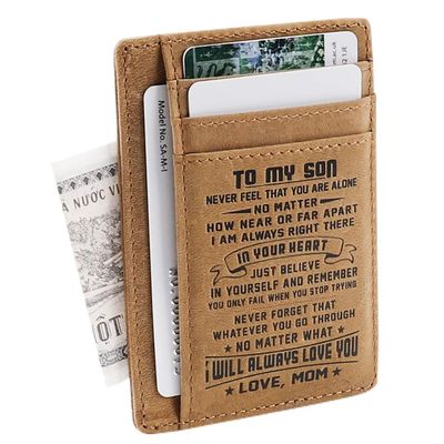 22nd Birthday Gifts for Son - 22nd Birthday Decorations Pocket Wallet for Boys Gifts From Mom- 22 Year Old Son Birthday Graduation Christmas Gifts for Male