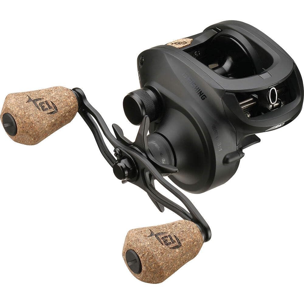 13 FISHING - Concept A23 - Low-Profile Baitcast Fishing Reel - 6.3:1 Gear Ratio - Right Hand Retrieve (300 size) (Fresh+Salt) - CA3-6.3-RH, Black