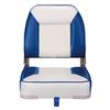 XGEAR Deluxe Low Back Boat Seat, Fold-Down Fishing Boat Seat (2 Seats) (C-White/Blue) view 2