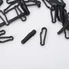 CHICTRY 100Pcs Mini Carabiner Clip Hooks Plastic Hanging Buckle Backpack Clasps for Paracord Toys Chain Key Rings Strap Bag Black One Size view 3