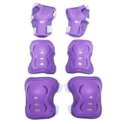 6 in 1 Set Kids Protective Gear Knee Pads and Elbow Pads with Wrist Guard for Skating Cycling Bike Scooter (Purple)