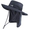 BASSDASH UPF 50+ Sun Fishing Hat Water Resistant with Detachable Neck Flap Dark Grey view 1