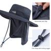 BASSDASH UPF 50+ Sun Fishing Hat Water Resistant with Detachable Neck Flap Dark Grey view 4