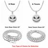 HH BLING EMPIRE 14k Gold Silver Plated Hip Hop Rapper Pendant Chain Necklace for Men, Iced Out Diamond Skull Crown Pendant with 4mm Rope Chains 24 Inch (skull-Silver,& Rope) view 2