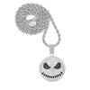 HH BLING EMPIRE 14k Gold Silver Plated Hip Hop Rapper Pendant Chain Necklace for Men, Iced Out Diamond Skull Crown Pendant with 4mm Rope Chains 24 Inch (skull-Silver,& Rope) view 3