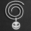 HH BLING EMPIRE 14k Gold Silver Plated Hip Hop Rapper Pendant Chain Necklace for Men, Iced Out Diamond Skull Crown Pendant with 4mm Rope Chains 24 Inch (skull-Silver,& Rope) view 4