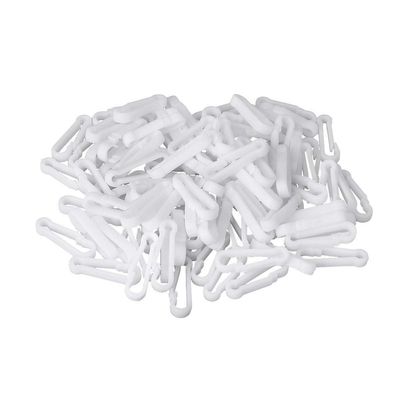 CHICTRY 100Pcs Mini Carabiner Clip Hooks Plastic Hanging Buckle Backpack Clasps for Paracord Toys Chain Key Rings Strap Bag White One Size