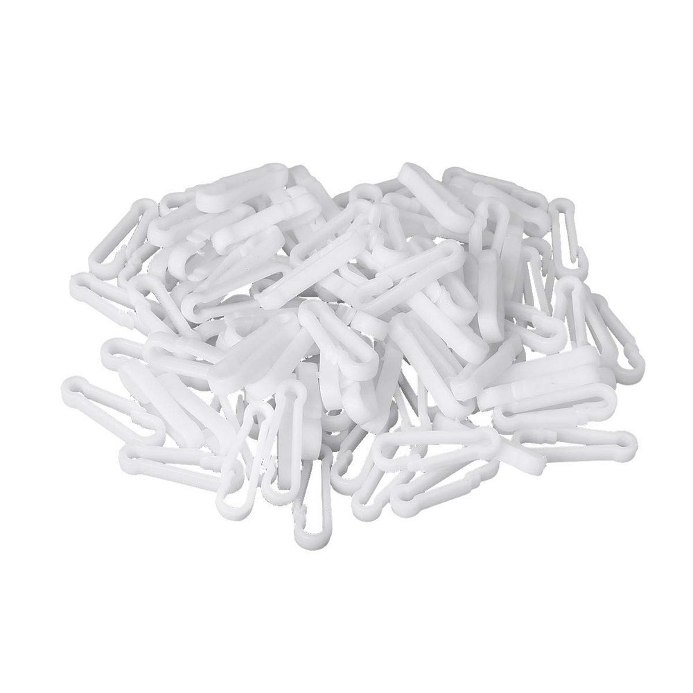 CHICTRY 100Pcs Mini Carabiner Clip Hooks Plastic Hanging Buckle Backpack Clasps for Paracord Toys Chain Key Rings Strap Bag White One Size