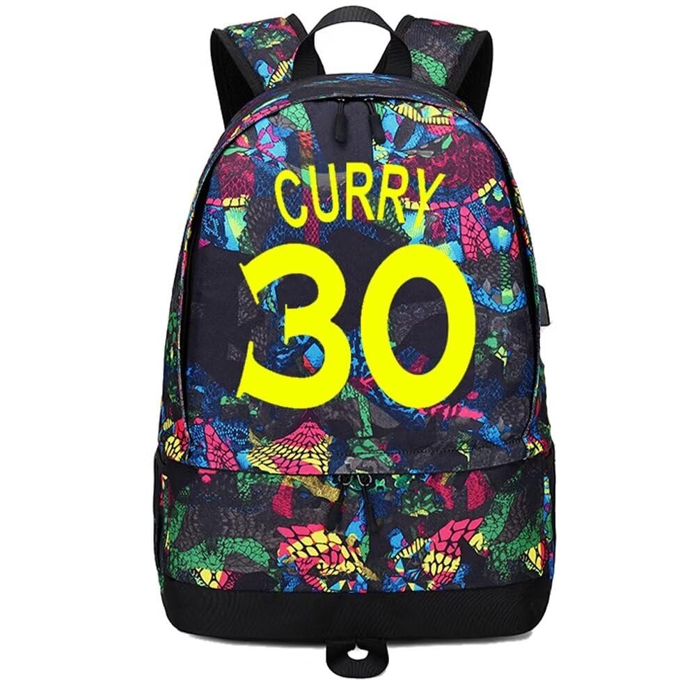 Basketball SC30 Ball Storage Backpack Sports Equipment Depositary Multifunctional Bag For Men Women (Red Pattern 2)