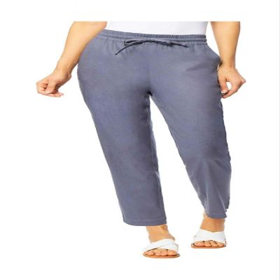 32 Degrees Ladies' Stretch Linen Blend Pant (Gray, X-Large)