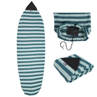 WONITAGO Surfboard Sock Cover - Knit Protective Board Bag (Shortboard, Longboard, and Hybrid) Size 7' TealWhite