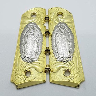 Black Gold Plated 1911 Full Size Grips Reaper Ambi Safety Cut Grips