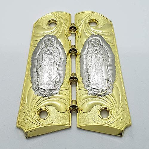 Black Gold Plated 1911 Full Size Grips Reaper Ambi Safety Cut Grips