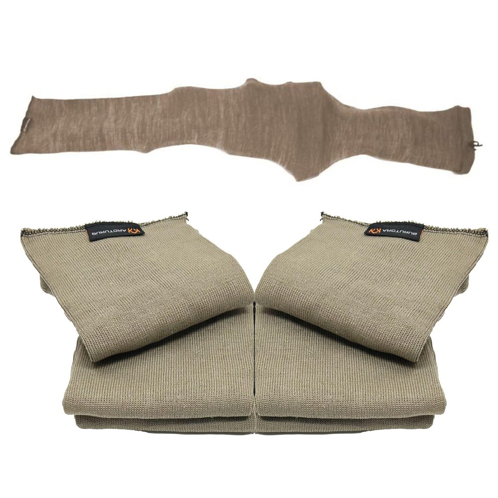 Silicone Treated Gun Socks for Rifles, Extra Wide - Fit Scopes, Pistol Grips & Tactical Accessories, 47 x 6 (Coyote Brown 4-Pack)