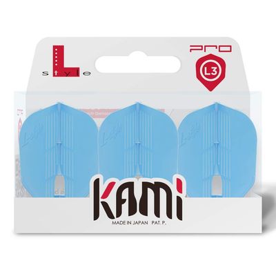 LSTYLE Dart Flights - L3 PRO KAMI Shape - Light Blue | Set of 3 | for Soft & Steel Tip Darts