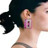 CutieJewelry Womens Cassette 80s Retro Novelty Funny Drop Dangle Earrings Clip Ons (Gold) view 3