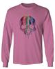 0292. Cool Graphic Skull Melting Streetwear Hip hop Society Men's Long Sleeve t Shirt (Pink Large) view 1