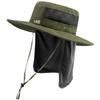 BASSDASH UPF 50+ Sun Fishing Hat Water Resistant with Detachable Neck Flap Army Green view 1