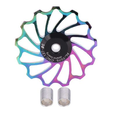 Keenso Rear Derailleur Pulley, Mountain Ceramics Rear Derailleur Pulley Bearings Cycling Accessory(13T) and Spare Parts